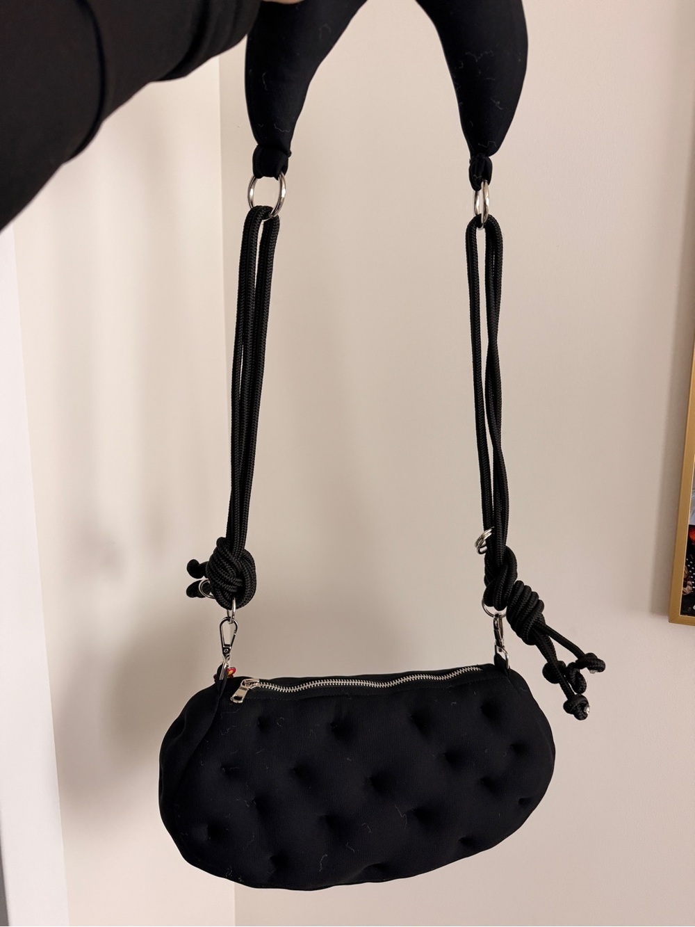 MARSHALL COLUMBIA Black Quilted Crossbody Bag with Adjustable Rope Strap